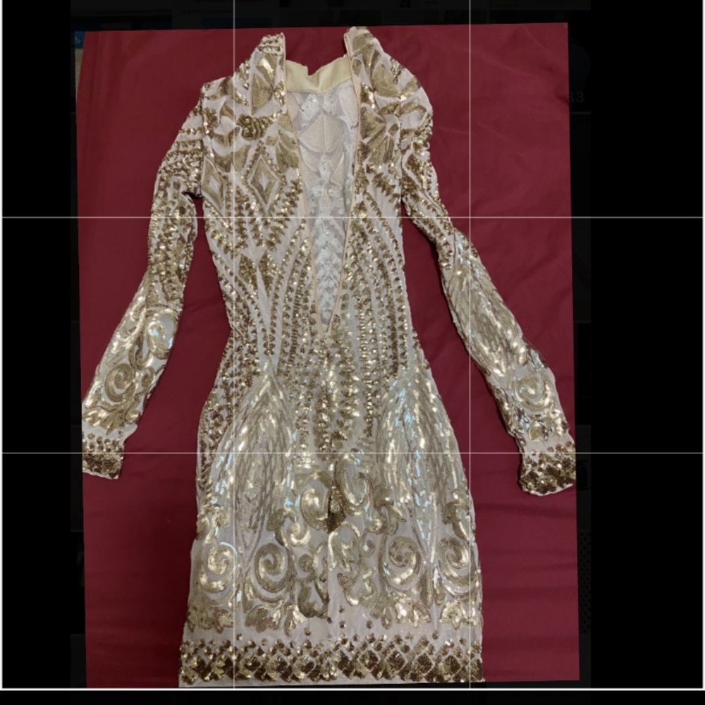 Sequin nude gold dress